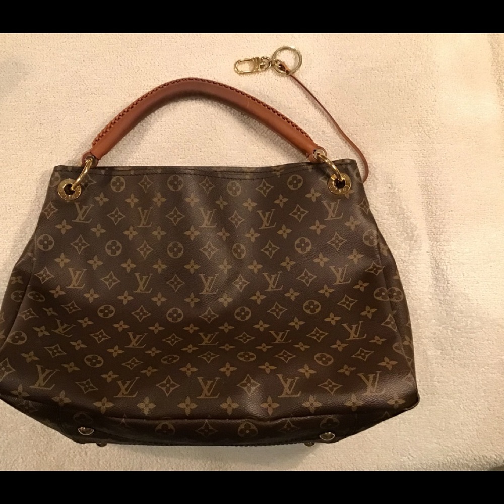 AUTHENTIC Louis Vuitton Monogram Canvas Hobo Bag in Brown and Tan